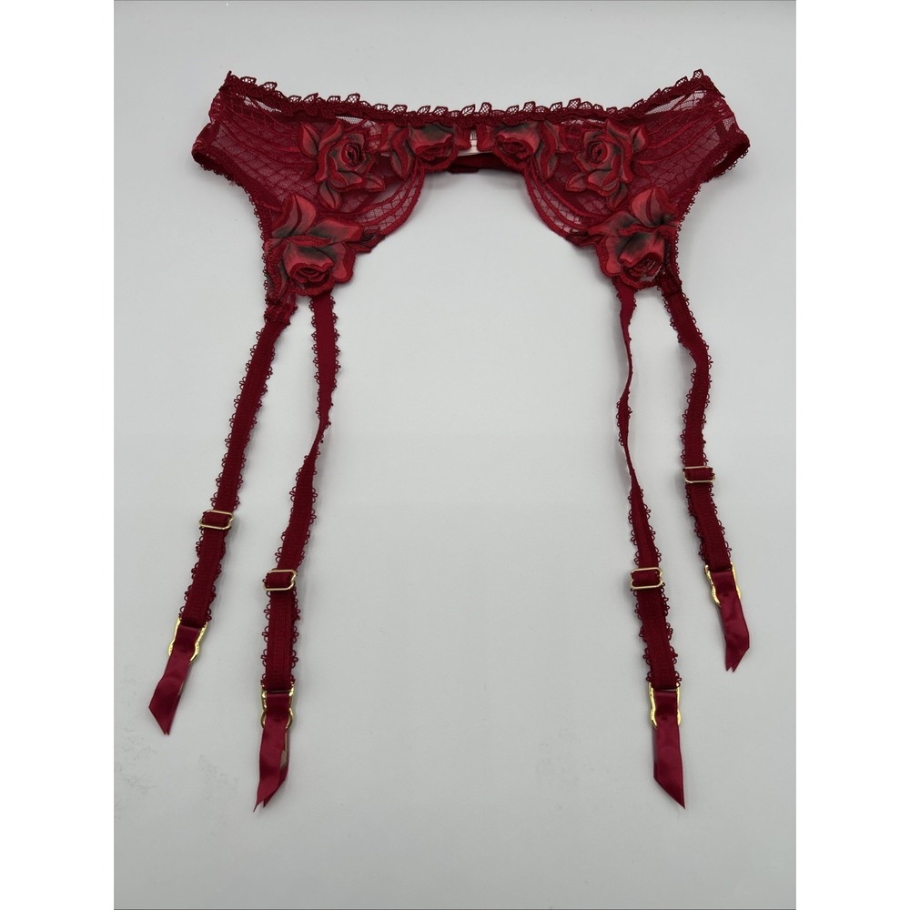 Victoria's Secret Very Sexy Red Flowers Lace Garter Belt Lingerie XS/S NWT